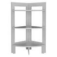thumbnail image 3 of TUHOME Riga Corner 3-Tier Side Table with Tray-Style Top and Open Shelves, Space-Saving End Table, 3 of 5