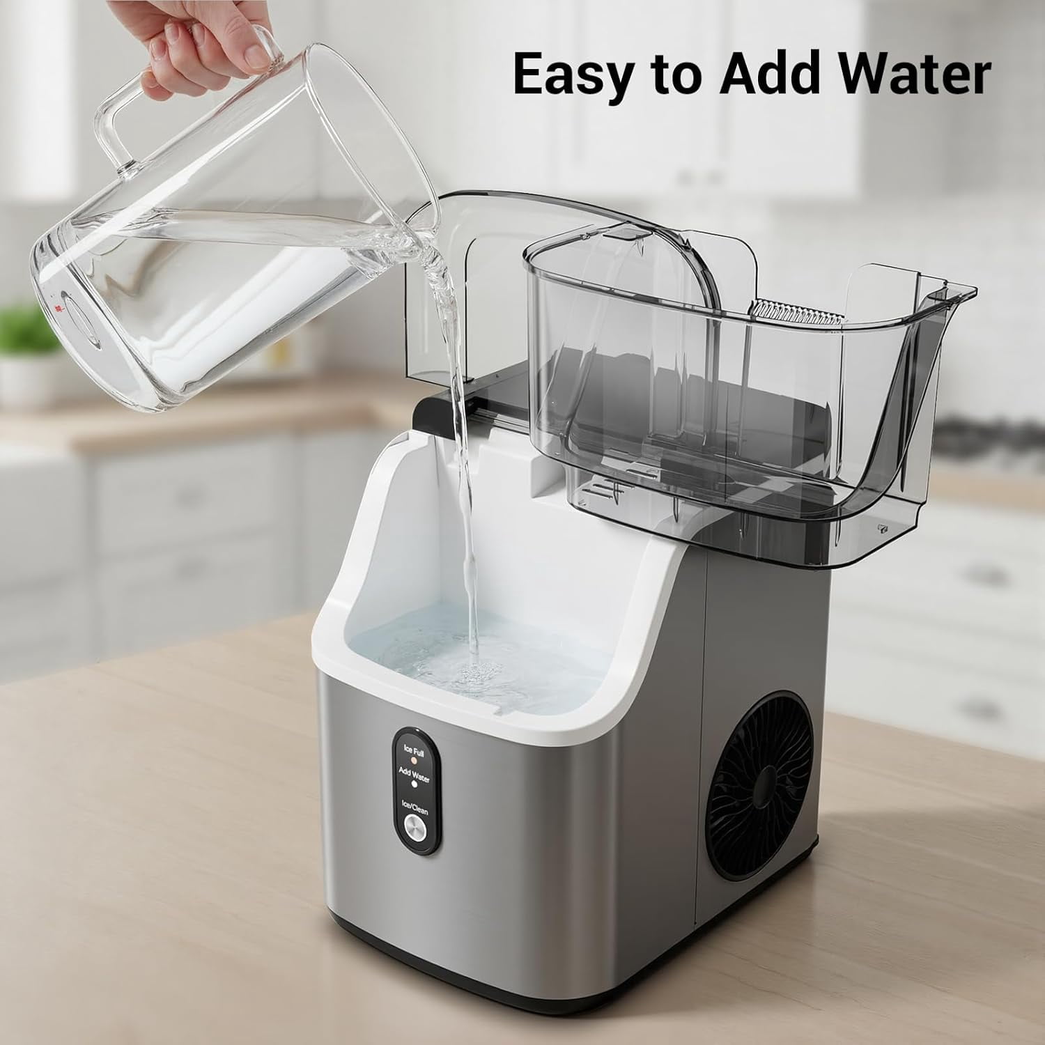 XUTUMM Nugget Ice Maker Machine, 35lbs Daily, Self-Cleaning, One-Touch, Home/Kitchen