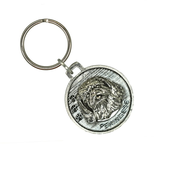Pekingese Keychain, D136KC, 1 1/2 Inch, Dog, Toy Group, Metal, Pet, Gift, Handmade in the USA, Variety of Canine Designs Available, 100% American Made