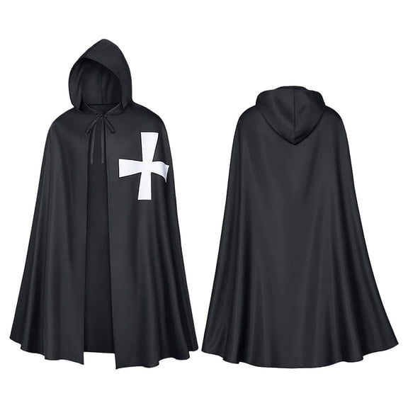 FASHOFT Adult Crusader Halloween Templar Knight Cape Cloak Cosplay Outfit Historical Theme Party Stage Performance Fancy Dress Up Halloween L