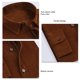 thumbnail image 5 of Camisa de manga larga para hombre Camisa con botones y cuello vuelto de color puro a la moda con bolsillo para citas, 5 of 5