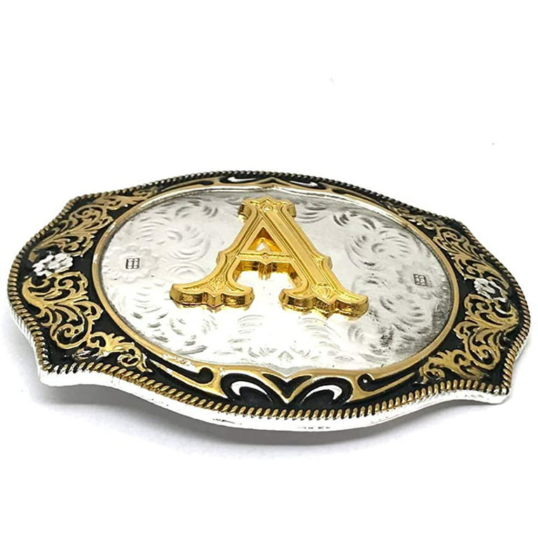 Western Belt Buckle Initial Letters ABCDMRJ to Z Cowboy Rodeo