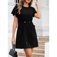 thumbnail image 3 of Vestido de verano EVALESS 2025, moderno, casual, cuello redondo, negro, 3 of 6