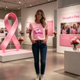thumbnail image 6 of Yourumao Womens Breast Cancer Shirts Short Sleeve Pink Ribbon Graphic Tees Crewneck Plus Size Breast Cancer Awareness Survivor Shirt, 6 of 8