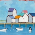 thumbnail image 2 of Adams, Phyllis 15x15 Gold Ornate Wood Framed with Double Matting Museum Art Print Titled - The Wharf, 2 of 4