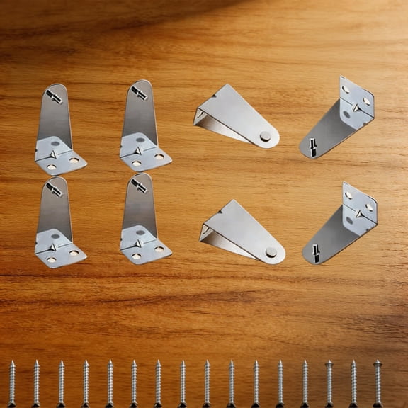 BlinkLLX 8 Set Metal Hold Down Brackets 1.8 inch Silver Blinds Holder Replacements Horizontal Blind Brackets with Screws for Horizontal Shades Window Doors Home Accessories