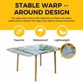 thumbnail image 4 of Easter Table Cloths for 5 Foot Rectangle Tables, Turquoise Truck Eggs Gnomes Rabbit Wooden Grain Patio Waterproof Elastic Fitted Tablecloths, Washable Rectangular Table Cover for Camping, 4 of 8