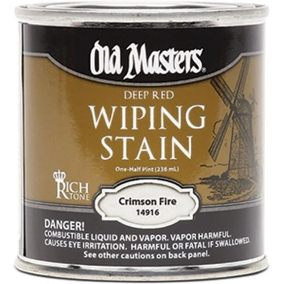 14916 0.5 Pint. Deep Red Crimson Fire Wiping Stain - 240 Voc