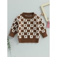 thumbnail image 2 of Bagilaanoe Newborn Baby Girl Boy Knitted Sweater Long Sleeve Plaid Pullover 3M 6M 9M 12M 18M 24M Infant Warm Jumpers Tops Fall Loose Knitwear, 2 of 8