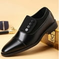 thumbnail image 2 of Men's Summer Solid Color Leather Shoes Soft Sole Casual Business Formal Footwear for Comfortable All-Day Wear Black,38, 2 of 9