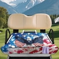 thumbnail image 3 of Pzuqiu Golf Cart Seat Cover Front Pockets Comfortable, Compatible with Sports Club Car Seat Golf Cart Cushion Covers, Firework Stars US Flag, 3 of 9