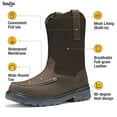 thumbnail image 5 of SMILIN Puncture Proof Wellington Work Boots Shoes for Men，Dark Brown，Size 10.5, 5 of 9