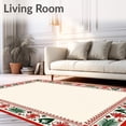 thumbnail image 2 of ODIKA 8'x10' Machine Washable Non-Slip Area Rug, Nordic Yuletide Botanical Celebration High Traffic Rug, Red, 608159, 2 of 7