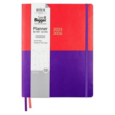See it Bigger Monthly Weekly Planner Large (8.5″ x 11″) Purple 15 month Apr 2025-Jun 2026