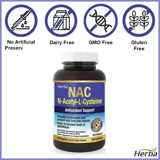 Herba NAC Supplement 600 mg – 120 Vegetable Capsules