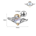 thumbnail image 2 of ZS 16G Silver Color Angel Stud Earring Insert Moonlight Stone Conch Cartilage Helix Piercing, 2 of 5