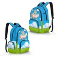 thumbnail image 2 of Xixirimido 17" Multi Pockets Kids Backpack for Boys Lightweight School Bag Girls Large Bookbag for Elementary Middle School Students, Cartoon Poodle Pilot Airplane Print, 2 of 8