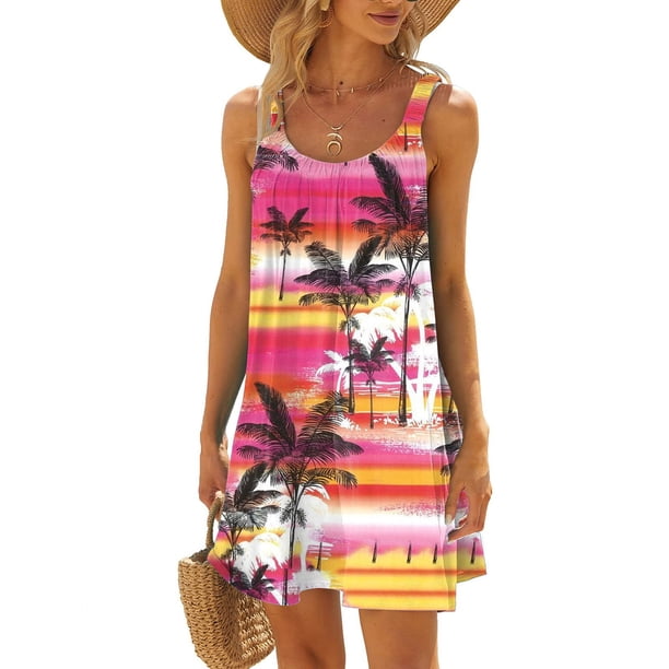 WILLBEST Vestidos de Verano para Mujer Vestidos de Moda para Mujer Vestido Chaleco Casual Vacaciones Vestido Corto de Verano Chica