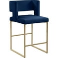 thumbnail image 1 of Meridian Furniture Caleb Navy Velvet Counter Stool (Set of 2), 1 of 5