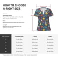 thumbnail image 4 of Uemuo Cartoon Space Drawing Women's Deep V-Neck Low Cut Tops - Casual Loose Fit with Stainless Steel Loop, Soft, Breathable, Perfect for Office, Travel, and Daily Wear-X-Large, 4 of 5