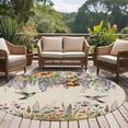 thumbnail image 4 of Spring Floral Round Area Rug 7Ft Washable Circle Rugs for Dorm Laundry Room, Daisy Sunflowers Wisteria Hummingbird Beige Non-Slip Carpet Floor Mats Indoor Outdoor Carpet Runner Aesthetic Home Decor, 4 of 8