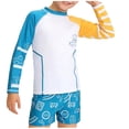 thumbnail image 1 of Boys Swimsuits Set UPF 50+, 3 Piece Rash Guard Set with Swim Trunks Cap, Long Sleeve Sun Protection Swimwear, Kids Striped Bathing Suit for Swim Lessons Pool Beach, 1 of 9