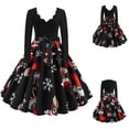 thumbnail image 2 of Vestido HUOGUO con estampado navideño de muñeco de nieve para mujer, estilo swing vintage, 2 of 5