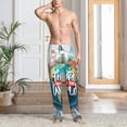 thumbnail image 2 of Fuzoiu Travel Around The World Print Men's Pajama Pants,Lounge Pants for Men,Lounge PJ Bottoms,Sleepwear Pants with Drawstring Pockets -XX-Large, 2 of 6