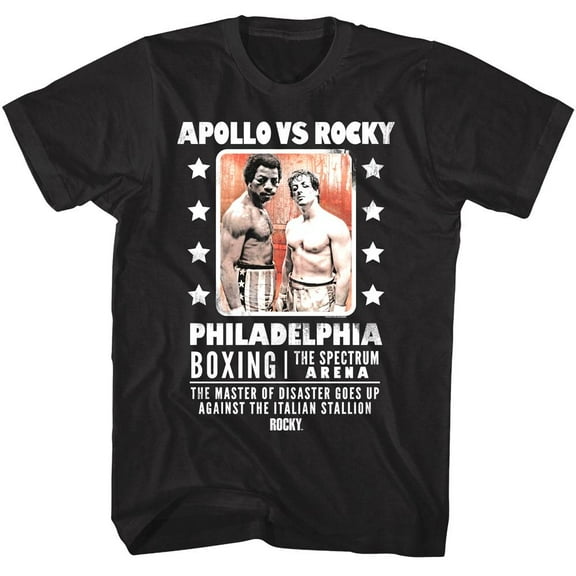 Rocky vs Apollo Philadelphia Boxing Men's T Shirt (Black, AdultM)