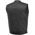 thumbnail image 2 of First Mfg Co Sharp Shooter Mens Motorcycle Biker Riding Perforated Leather Black White Vest with Mesh lining 4X Large, 2 of 5