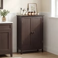 thumbnail image 3 of Topbuy Bathroom Storage Cabinet with Double Doors Wooden Cupboard Shoe Cabinet Brown, 3 of 7