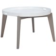 thumbnail image 4 of SAFAVIEH Echo Classic Round Tray Top Lacquer End Table, White/Grey, 4 of 9