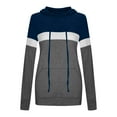 thumbnail image 4 of UJNDER Women's Color Block Pullover Hoodies Patchwork Design Lightweight Casual Comfort Fit Long Sleeve Navy M, 4 of 4