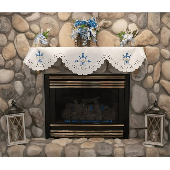 Blue Bonnets Mantel Scarf (19Wx90)