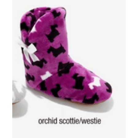 

Jeffrey Banks Super Soft Plush Booties Orchid scottie/Wesite Size 8