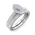 thumbnail image 2 of SuperJeweler 1/4 Carat Pave Marquise Shape Halo Diamond Bridal Set in Sterling SilverFor Women, 2 of 6