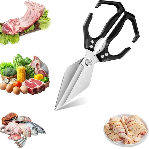 Multifunctional Heavy-Duty Kitchen Shears, 2025 New Heavy Duty Kitchen Scissors for Food with Ergonomic Handle, Poultry Shears Food Scissors for Chicken Meat Seafood Bone Cutting