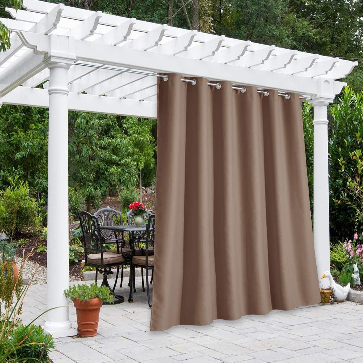 NICETOWN Waterproof Outdoor Sheer Patio Curtain Extra Wide and Long W100 x L120, 