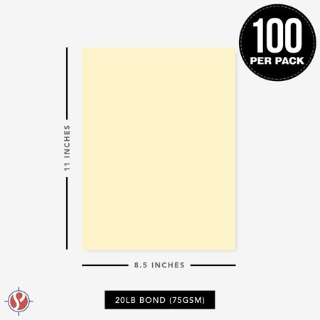 8.5 x 11" Ivory Color Paper Smooth, for School, Office & Home Supplies, Holiday Crafting, Arts & Crafts | Acid & Lignin Free | Regular 20lb Paper - 100 Sheets