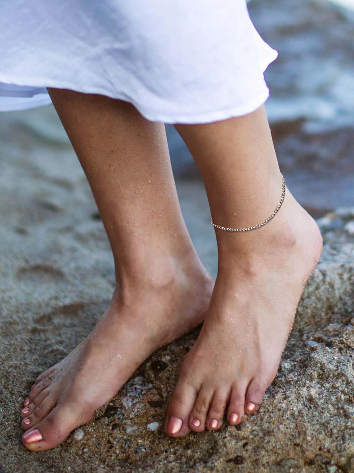 Silvora Cuban Link Sterling Silver Anklet photo 3