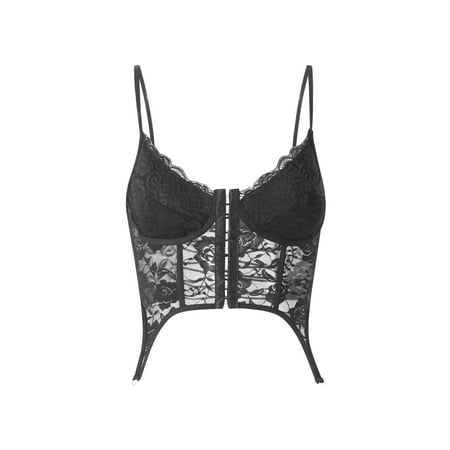 

Women Lace Camisole Backless See-through Irregular Bustier Bralette