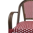 thumbnail image 6 of Cecil Aluminum and Wicker Outdoor French Bistro Chairs, Set of 4, Red, White, and Brown Wood, 6 of 7