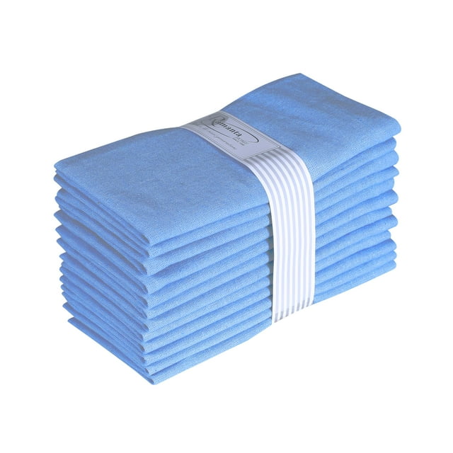 Servilletas Ramanta Home 100% algodón, 45 x 45 cm, azul claro, 12 unidades