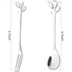 thumbnail image 4 of Juego de Tenedor de Cuchara Postre, 60 Piezas de Tenedor para Pastel de 4.7 Pulgadas, Cuchara de Café, Tenedor de Hoja de Plata para Frutas, (30 Cucharas + 30 Tenedores), 4 of 5