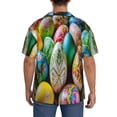 thumbnail image 3 of KLL Easter Eggs Print Men's Shirt Short Sleeve Button Down Summer Cuba Beach Shirts-4X-Large, 3 of 5