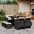thumbnail image 1 of vidaXL 9 Piece Garden Dining Set with Cushions Black Poly Rattan, 1 of 5