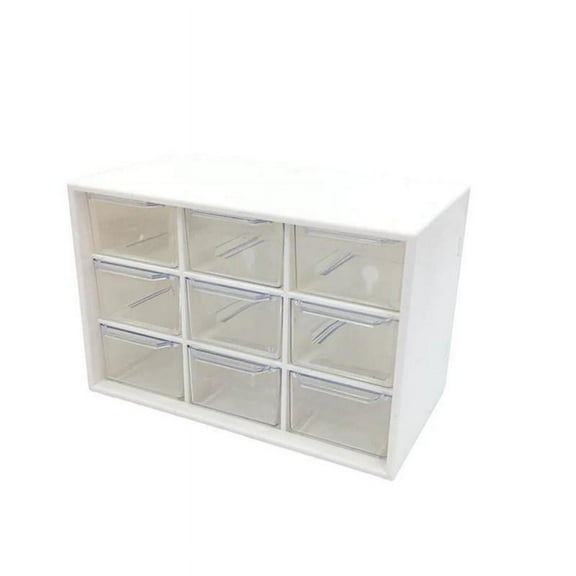 9 Grids Desktop Storage Box Jewelry Drawer Dust-proof Plastic Cosmetic Earrings Makeup Container Organizer