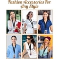 thumbnail image 7 of Teacher Scrunchie Lanyards for ID Badges Keys Cute Neck Stretchy Lanyards Retractable Keychain Holder for Women Ladies, 7 of 7