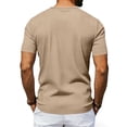 thumbnail image 4 of Men's Short Sleeve Henley T-Shirts Ribbed V Neck Slim Fit Stretchy Casual Summer Fashion Textured Button Down Pullover Tops, 4 of 9