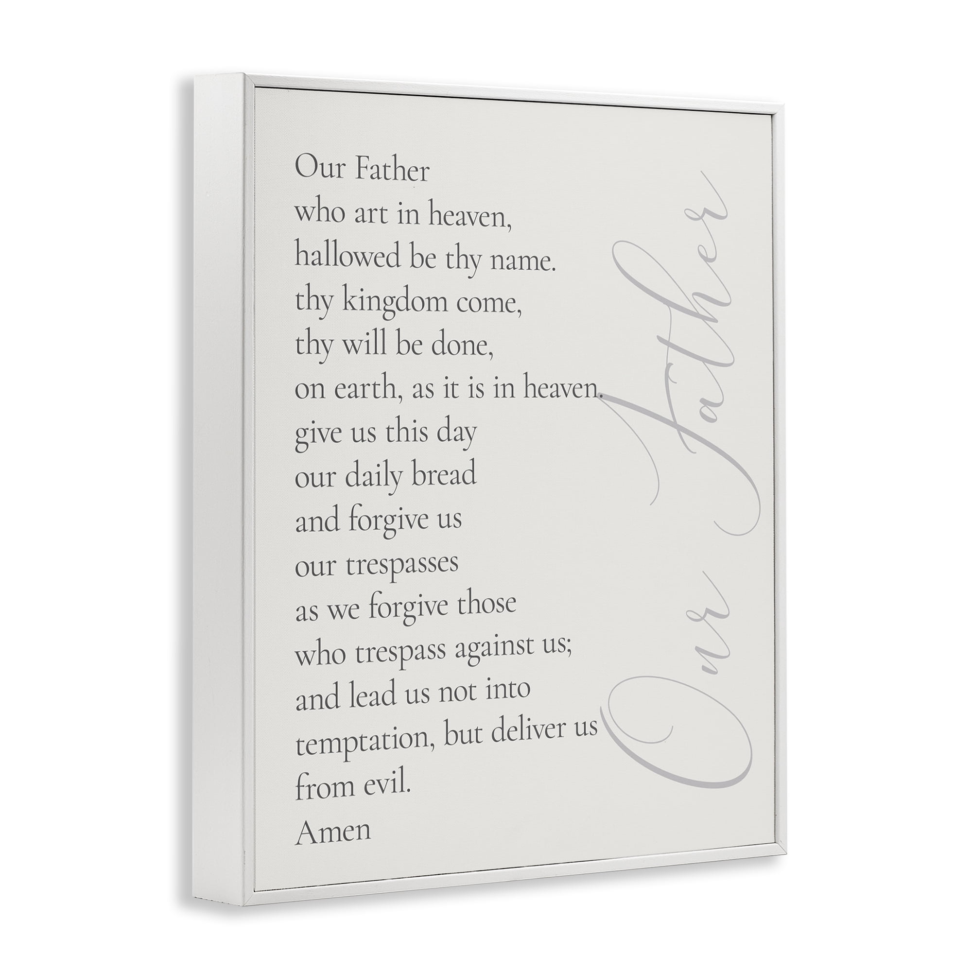 Stupell Industries Our Father Prayer Religious Painting White Framed Art Print Wall Art, 16 x 20